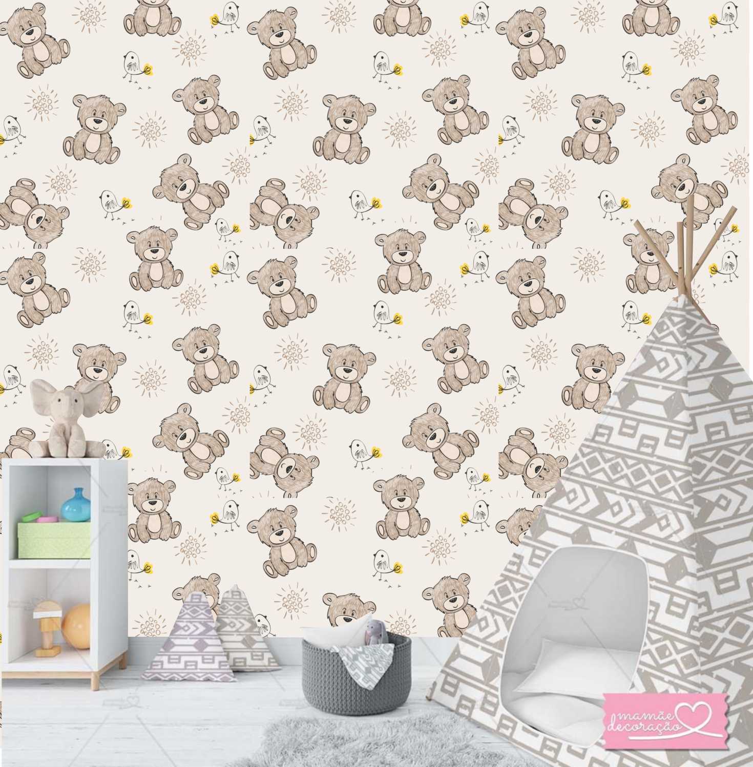 PAPEL DE PAREDE URSOS DESENHOS MIMO