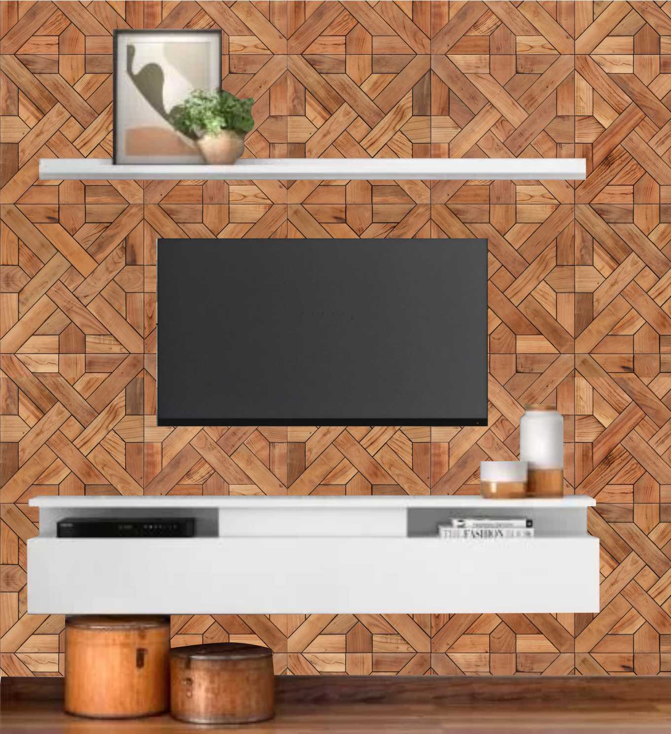 PAPE DE PAREDE MOSAICO DE MADEIRA