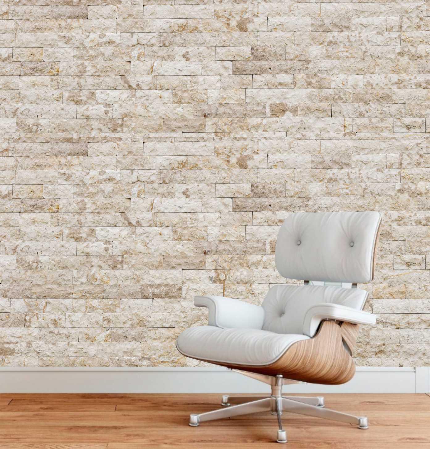 PAPEL DE PAREDE PEDRA TIJOLO BEGE