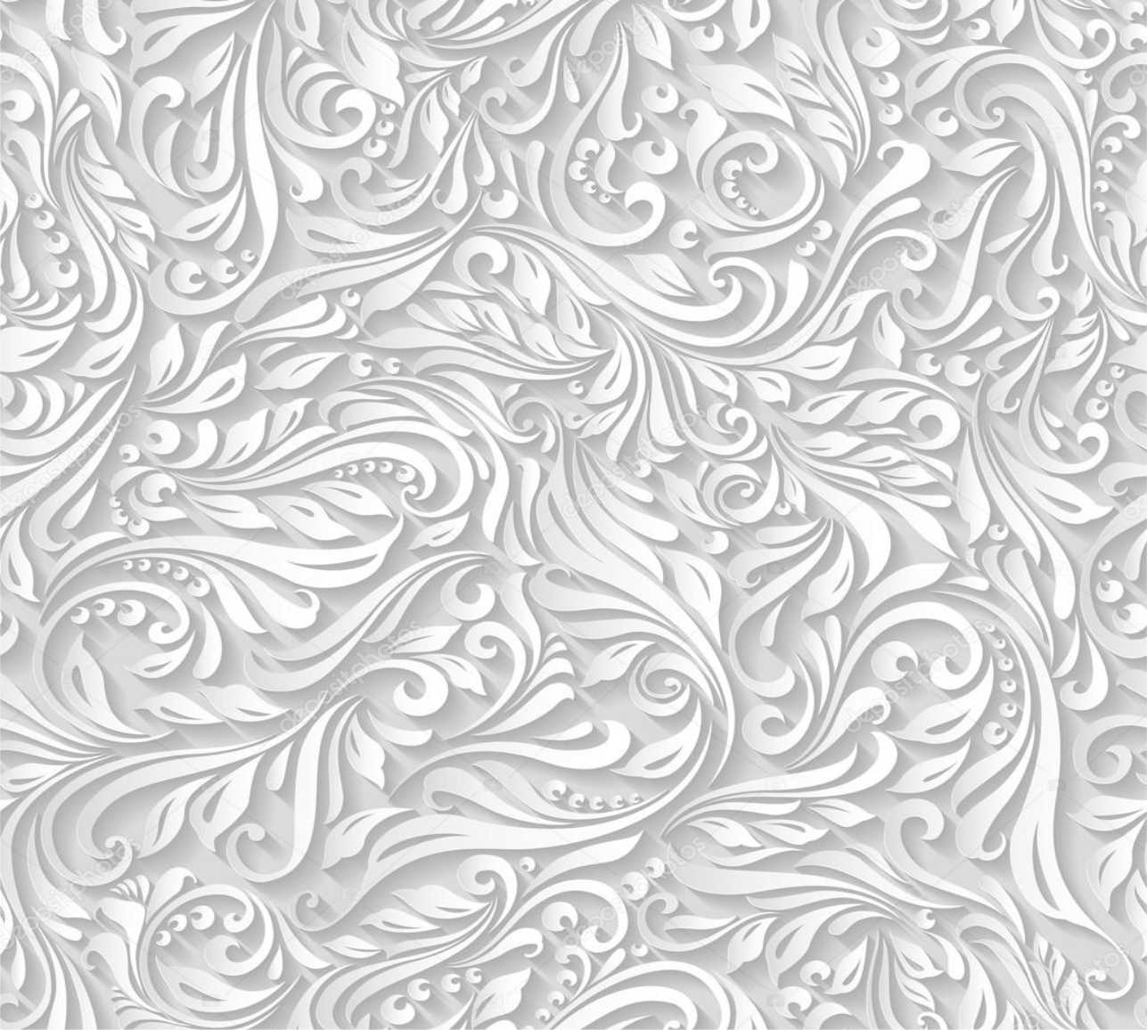 PAPEL PAREDE FLORAL 3D TONS DE CINZA COM BRANCO