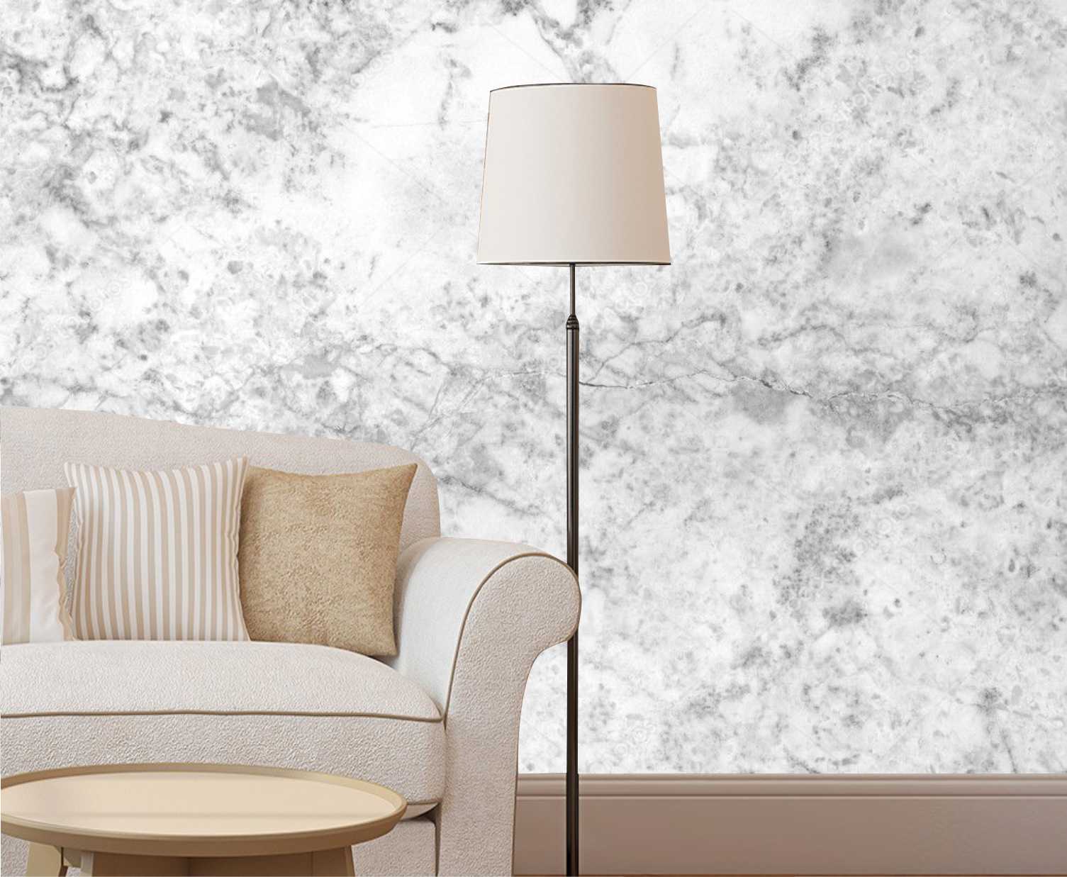 PAPEL DE PAREDE MÁRMORE RAJADO CINZA COM BRANCO
