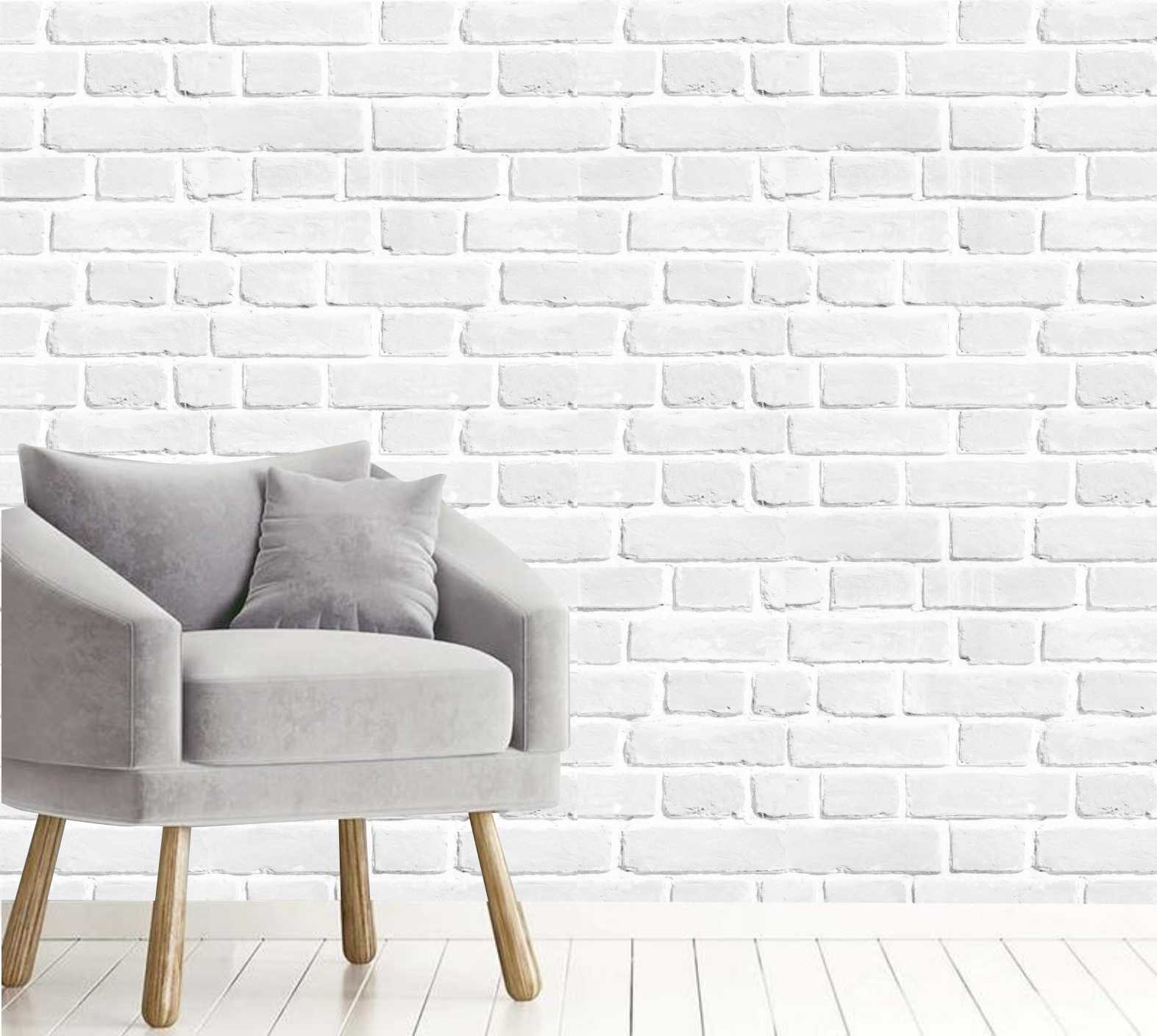 PAPEL DE PAREDE TIJOLO BRANCO CLEAN