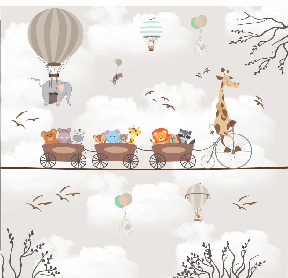 PAPEL PAREDE ANIMAIS SAFARI NA CORDA