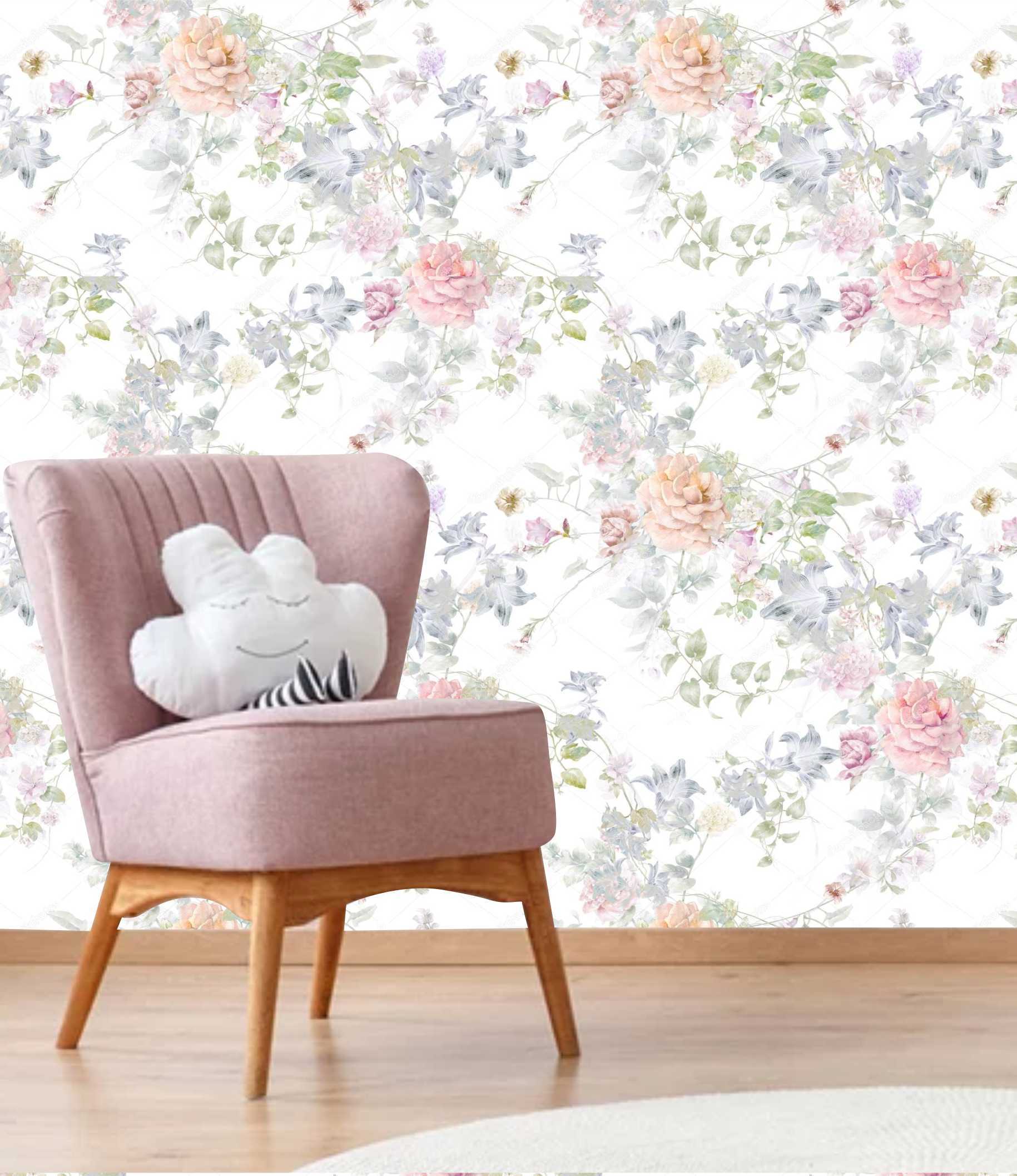 PAPEL DE PAREDE FLORAL VINTAGE