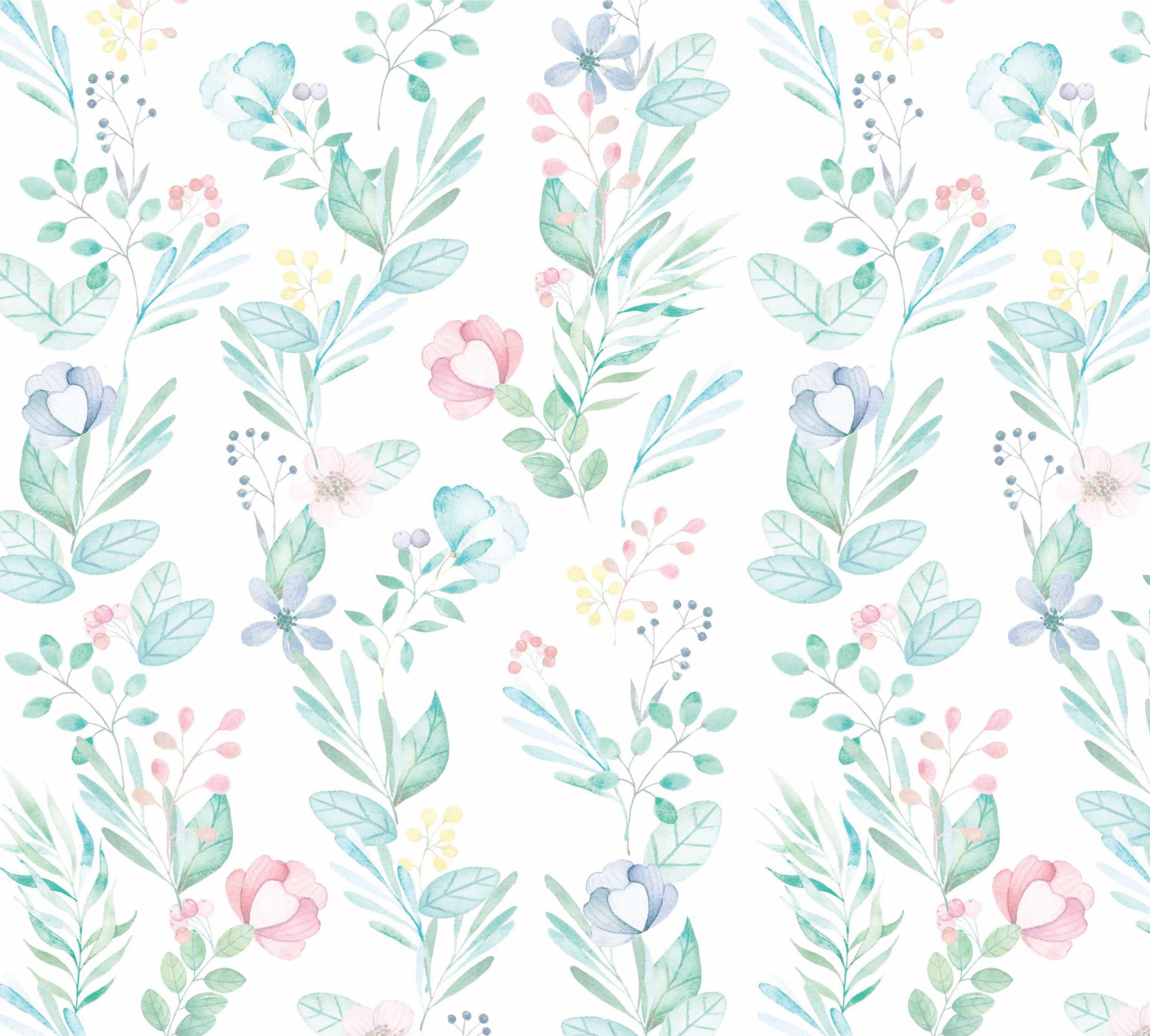PAPEL DE PAREDE FLORES AQUARELA