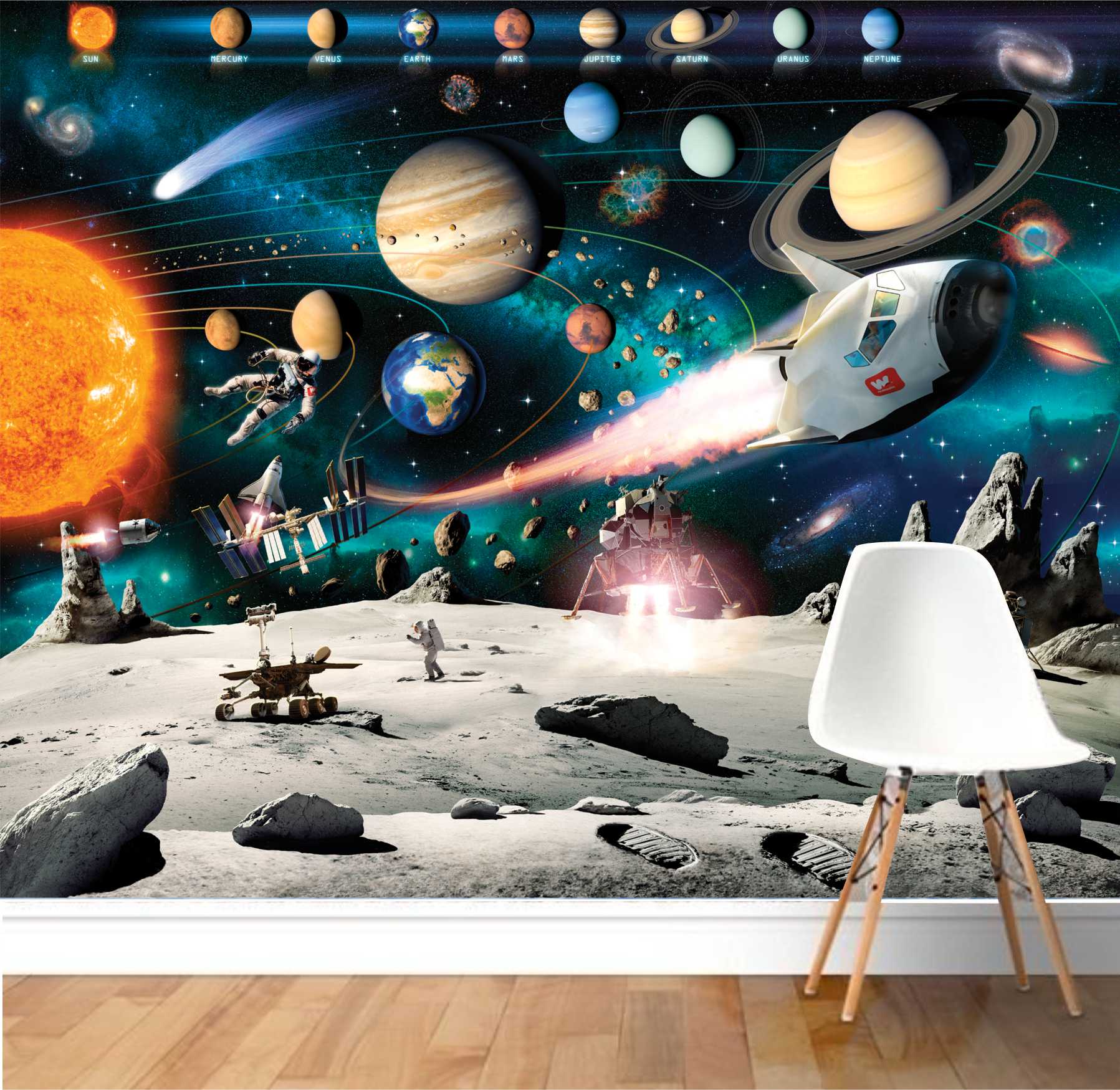 PAPEL DE PAREDE ASTRONALTA ESPAÇO SIDERAL PLANETAS