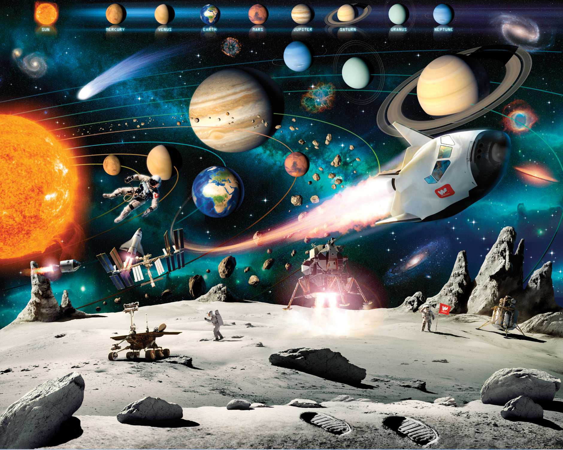 PAPEL DE PAREDE ASTRONALTA ESPAÇO SIDERAL PLANETAS