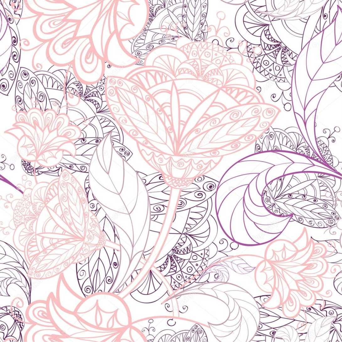 PAPEL DE PAREDE FLORAL TONS DE ROSA COM LILAS