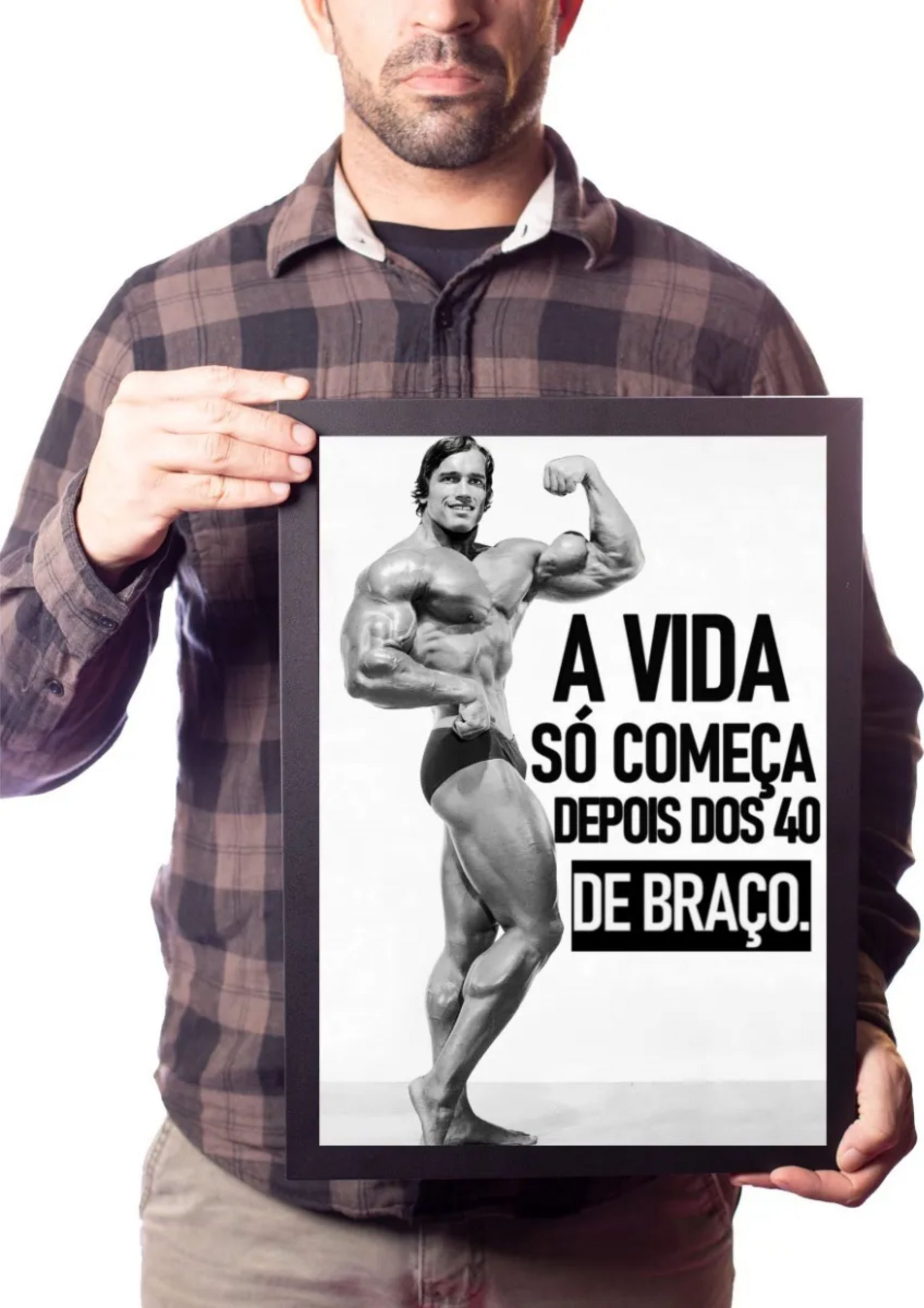QUADRO COM MOLDURA - MUSCULAÇÃO - arnold schwarzenegger