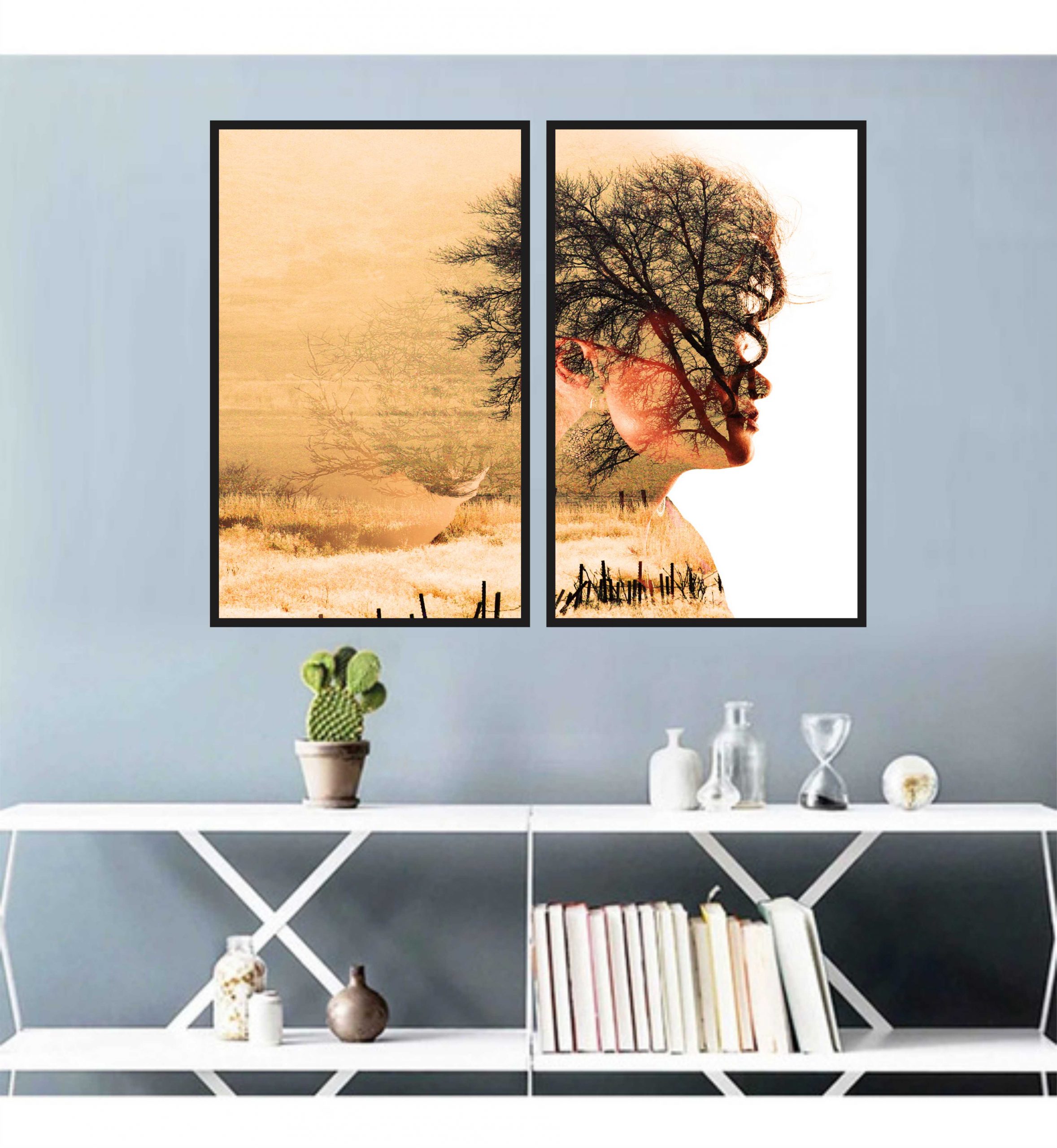QUADRO ARVORE ROSTO DE MULHER