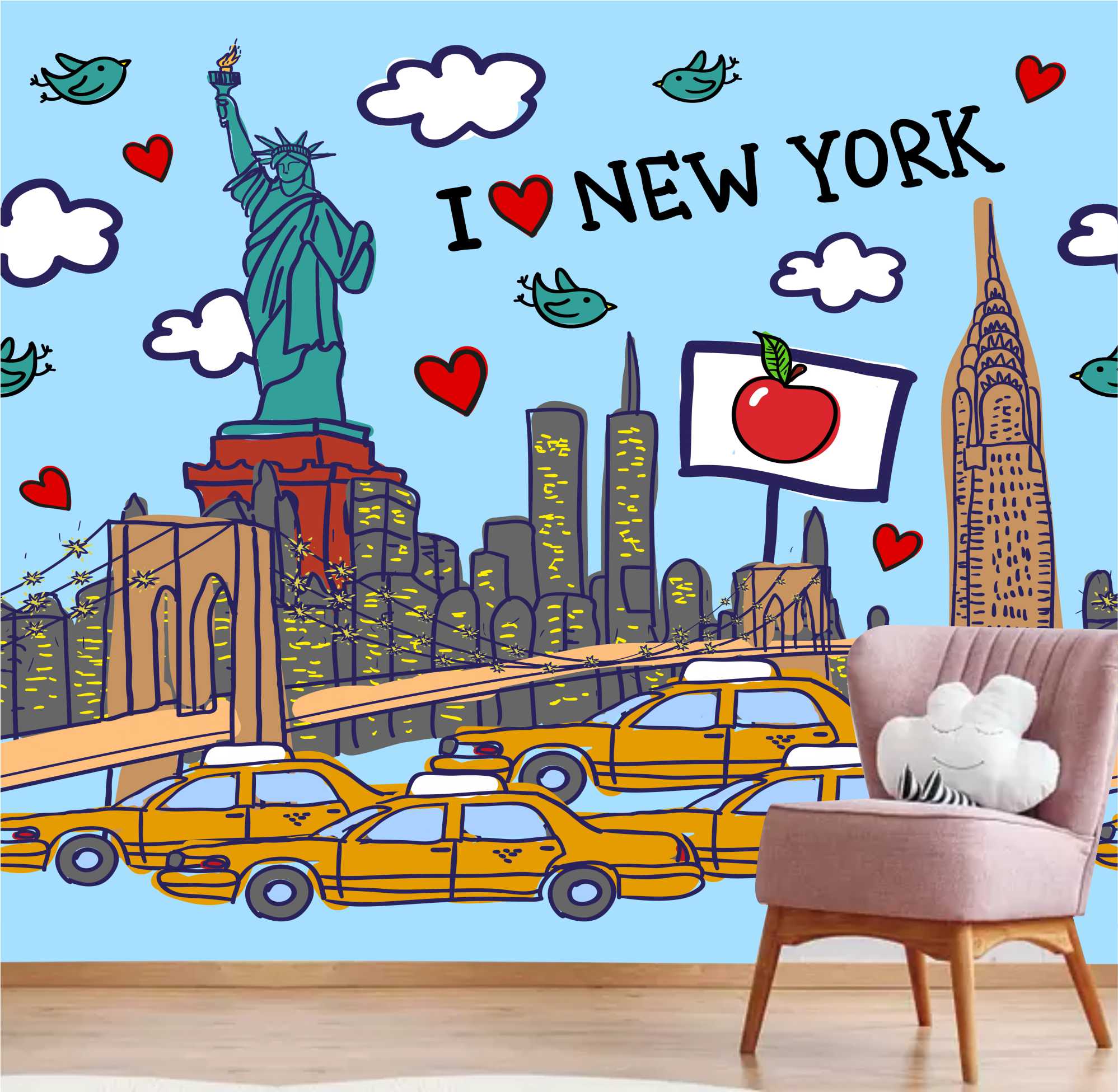 PAPEL DE PAREDE I LOVE NEW YORK