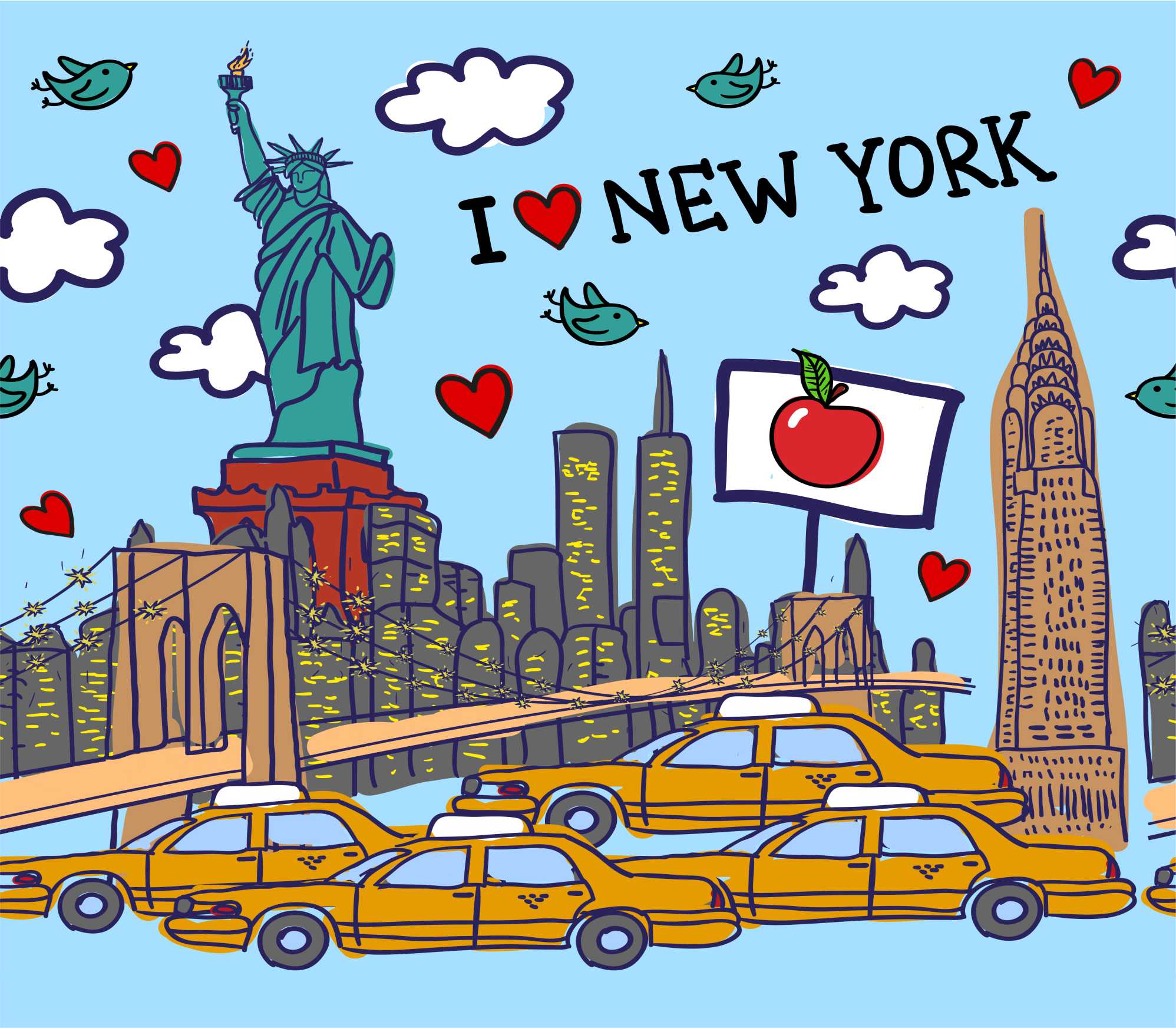 PAPEL DE PAREDE I LOVE NEW YORK