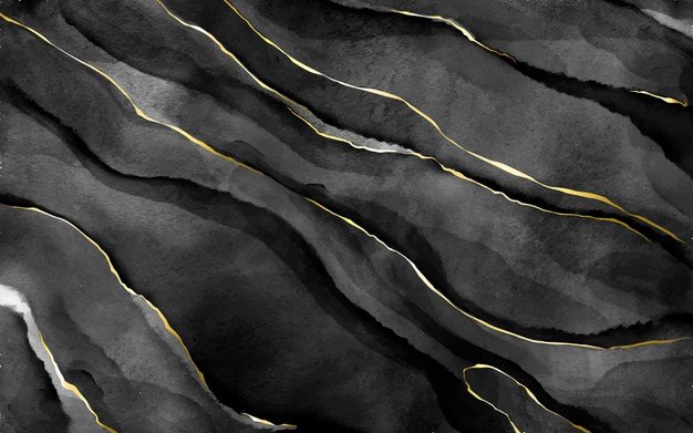 PAPEL DE PAREDE MARMORE PRETO COM DOURADO