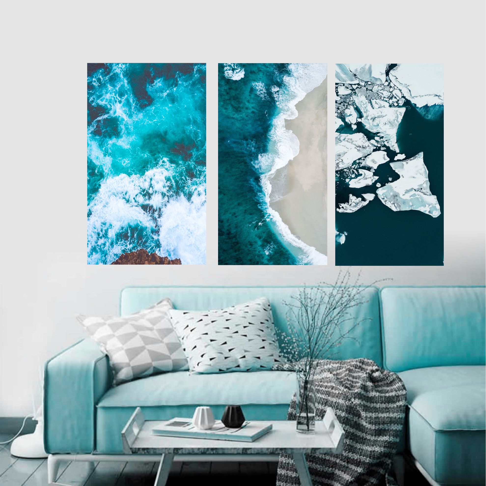 QUADROS CANVAS PRAIAS EFEITO NATURAL