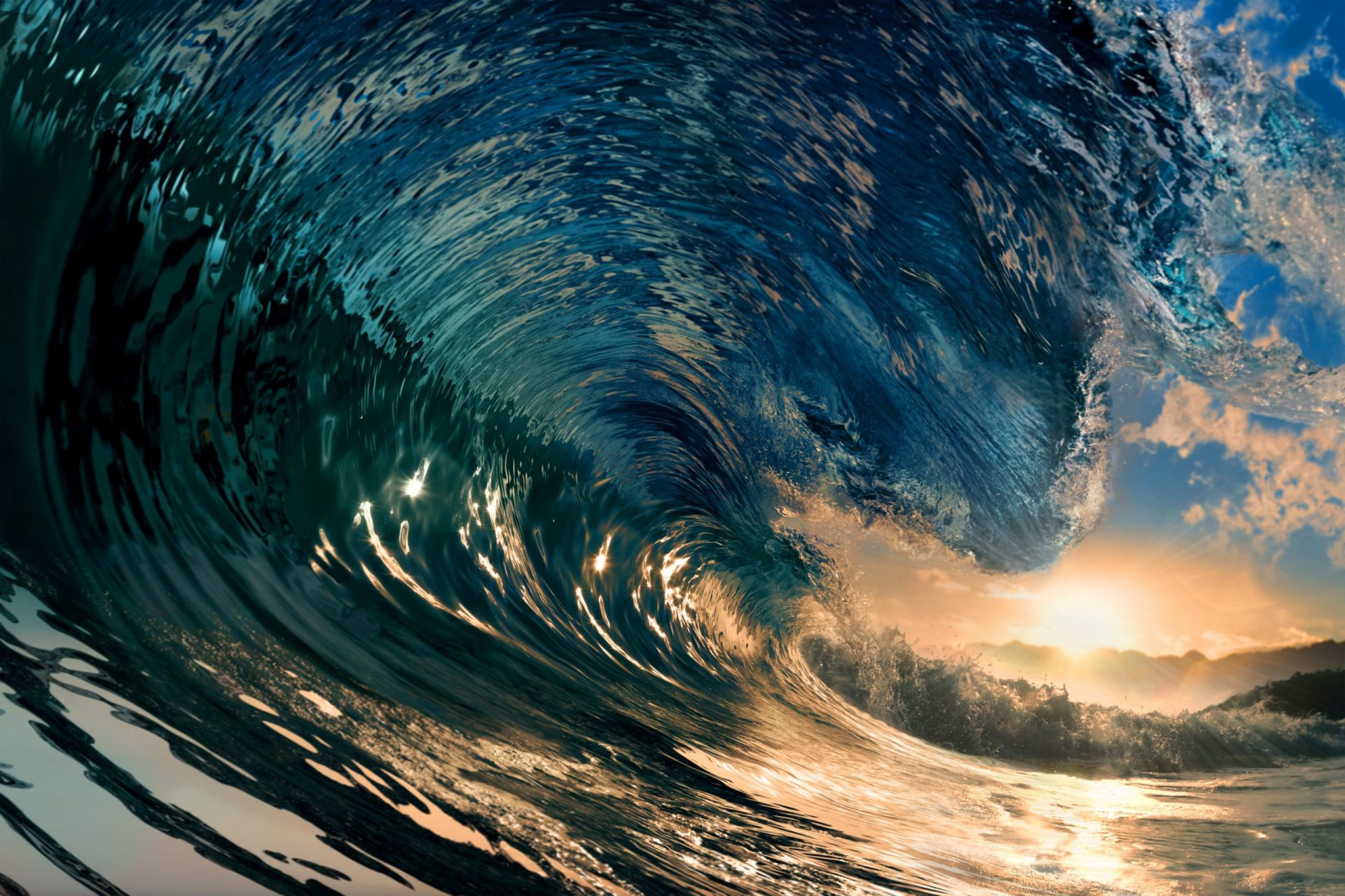 PAPEL DE PAREDE SURF TUBO POR DO SOL