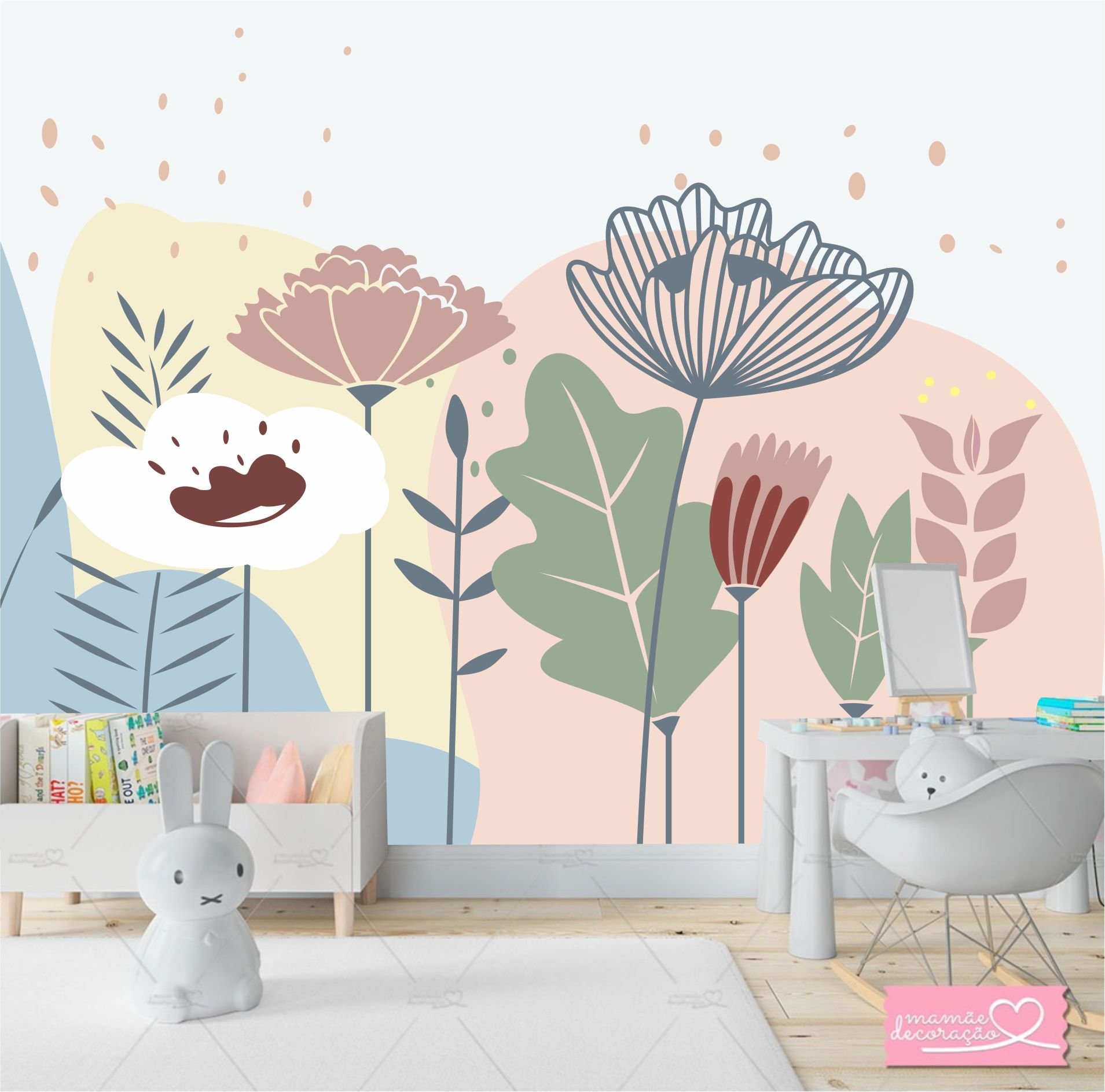 PAPEL DE PAREDE FLORES E JARDIN COLOR
