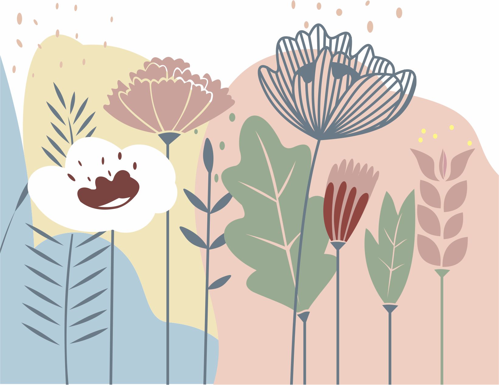 PAPEL DE PAREDE FLORES E JARDIN COLOR