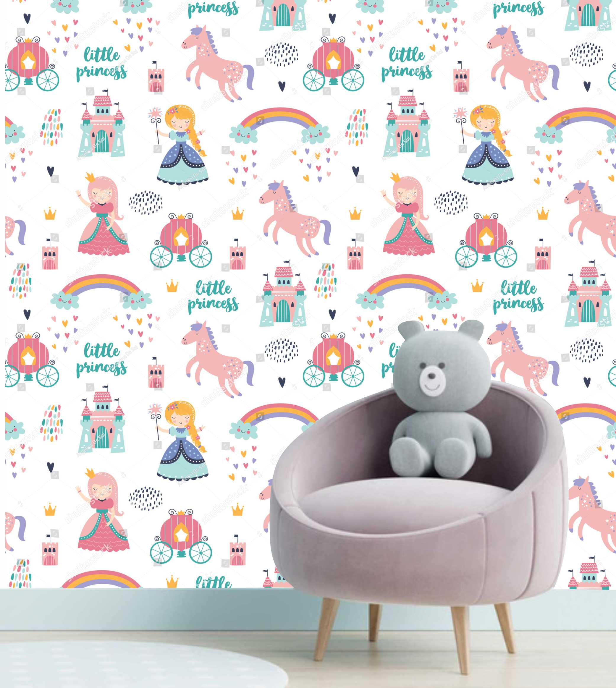 PAPEL DE PAREDE ARCOIRES UNICORNIO FADA