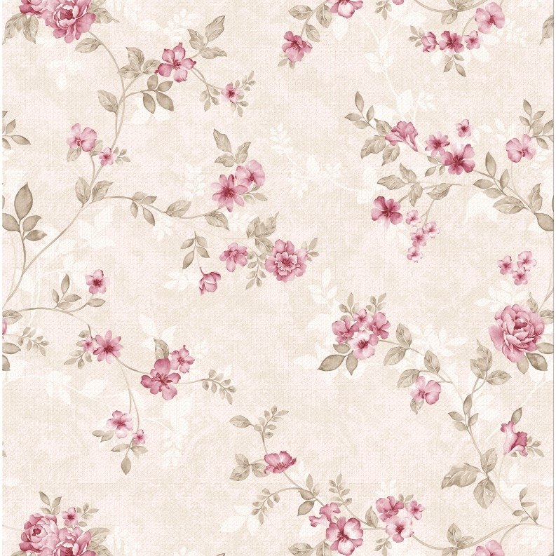 PAPEL PAREDE FLORAL VINTAGE FLORES