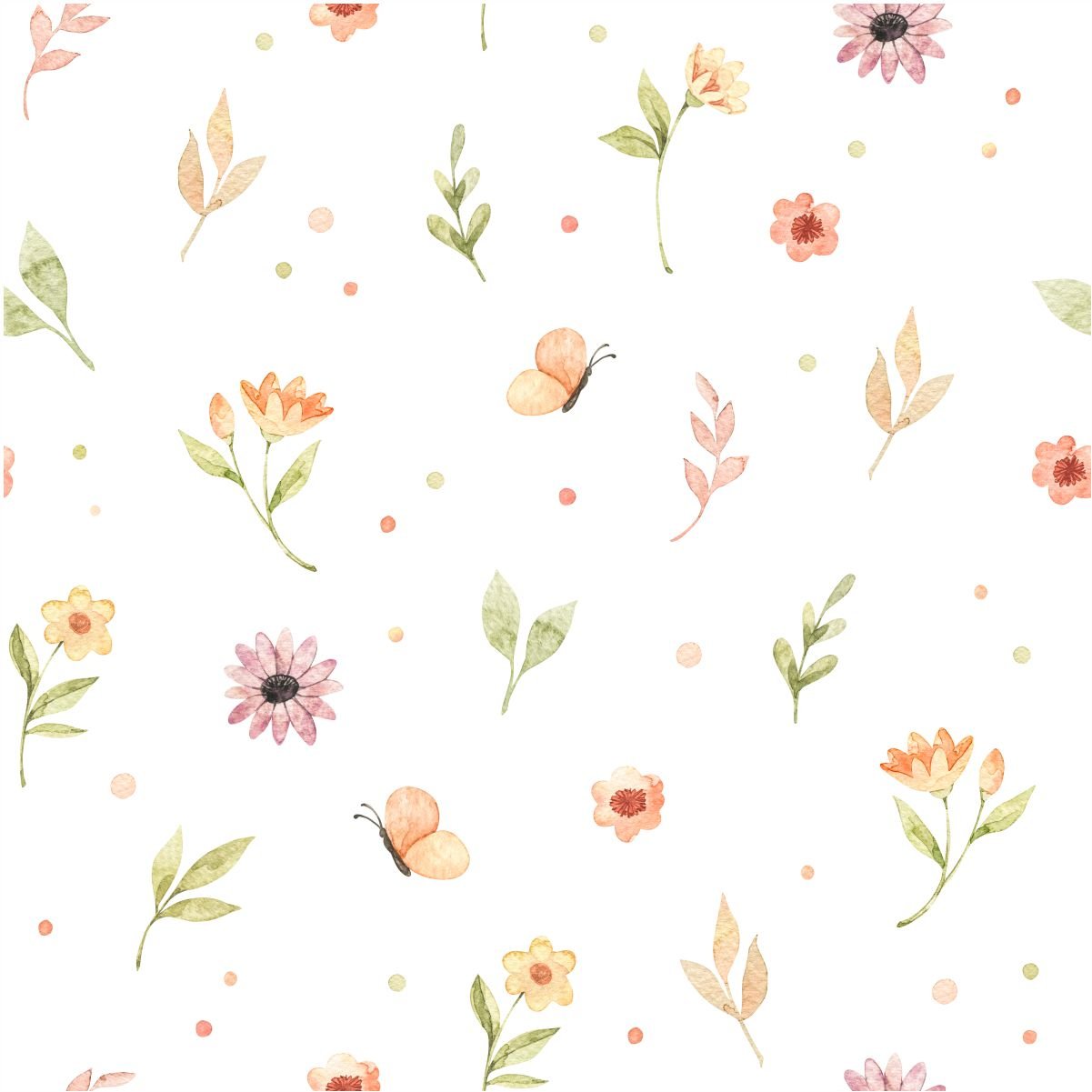 PAPEL DE PAREDE FLORES AQUARELA