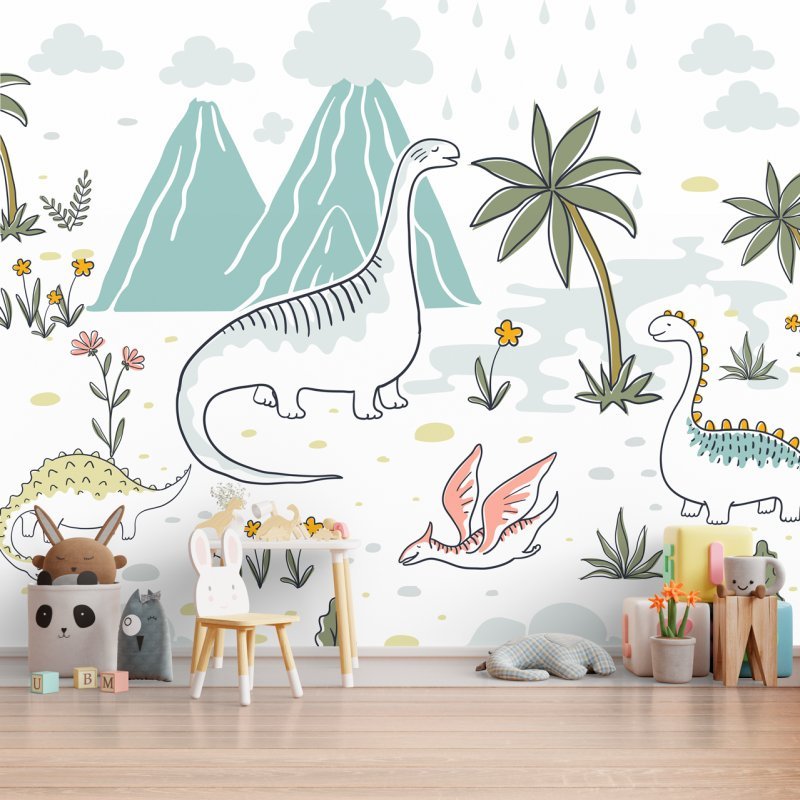 PAPEL DE PAREDE DINOSSAURO INFANTIL