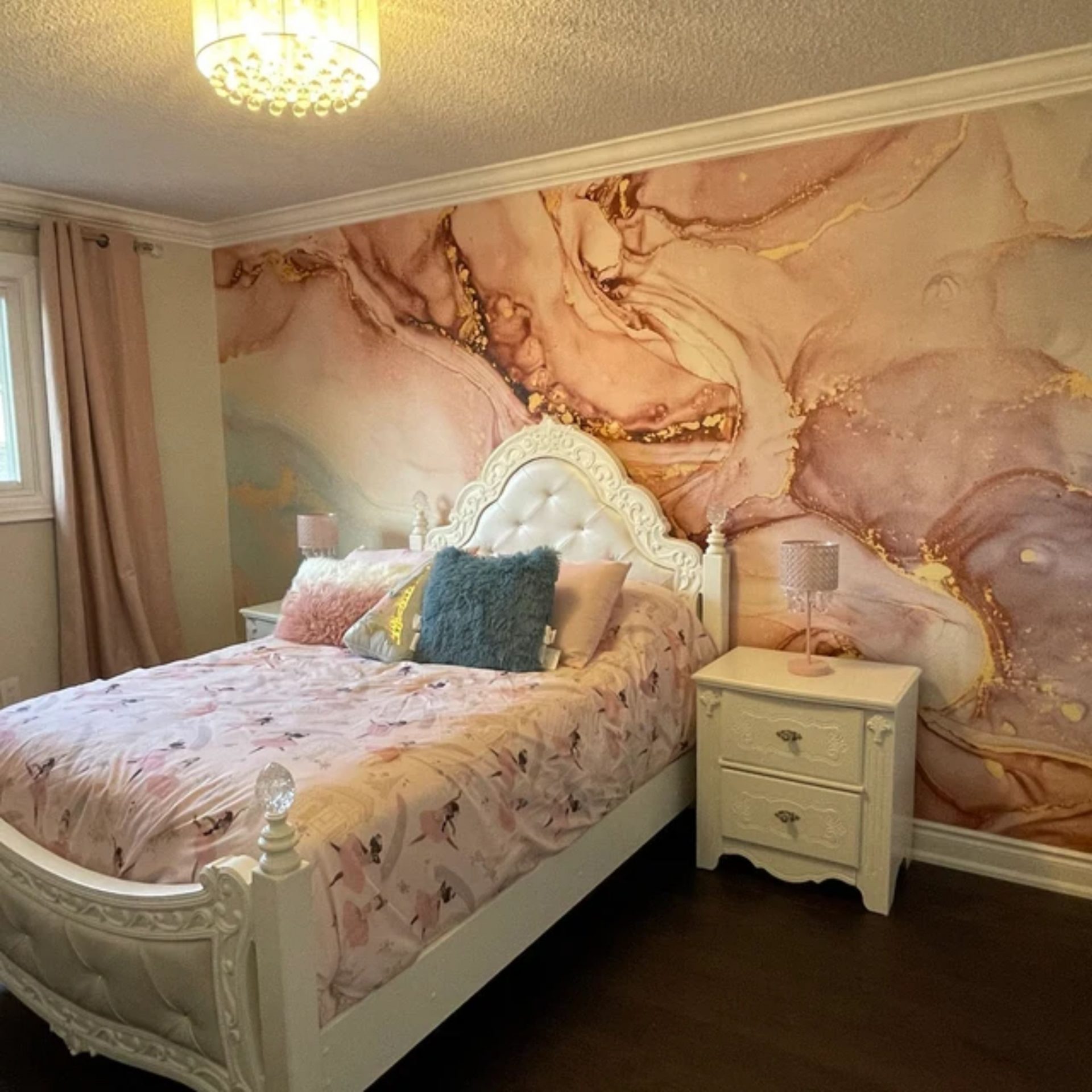 PAPEL DE PAREDE LAVAVEL EFEITO MARMORE ROSE GOLD