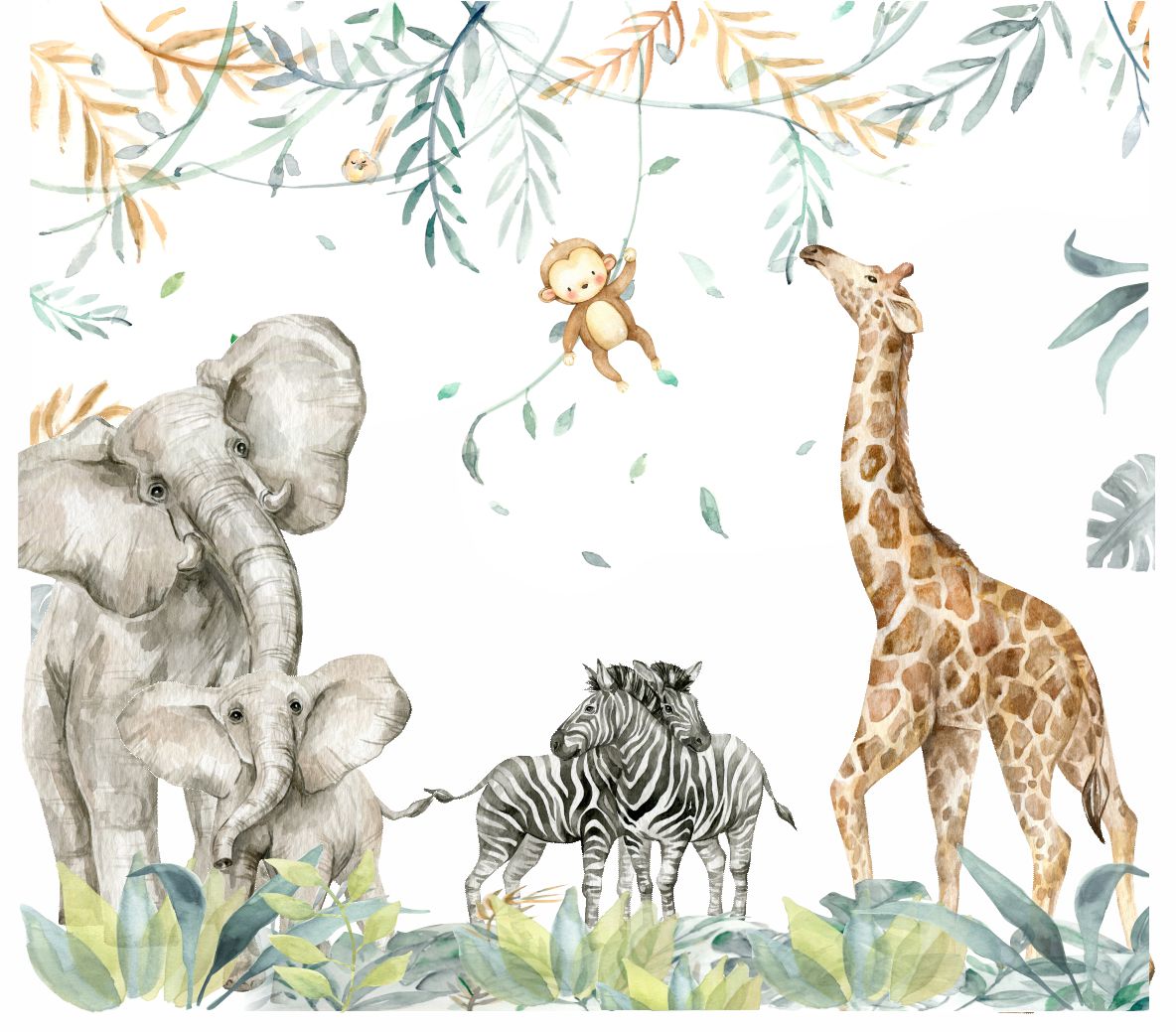 PAPEL DE PAREDE PERSONALIZADO LAVAVEL SAFARI AQUARELA