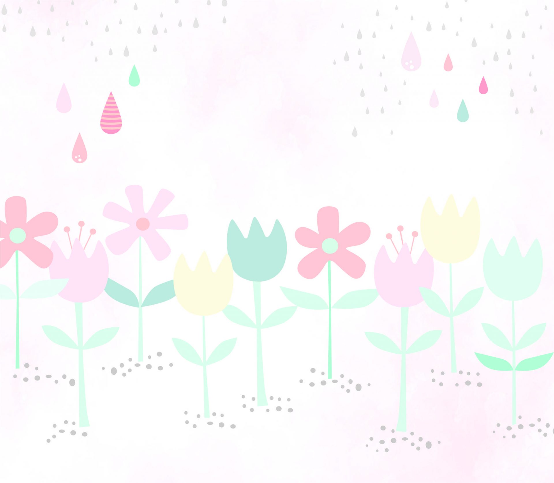 PAPEL DE PAREDE FLORES INFANTIL COLORIDA FUNDO AQUARELA