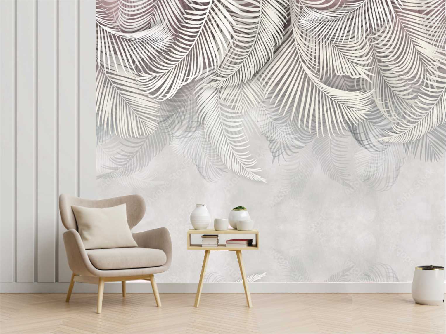 PAPEL DE PAREDE PALHAS DE COQUEIRO VINTAGE