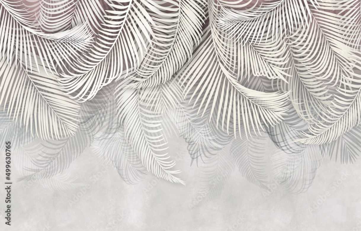 PAPEL DE PAREDE PALHAS DE COQUEIRO VINTAGE