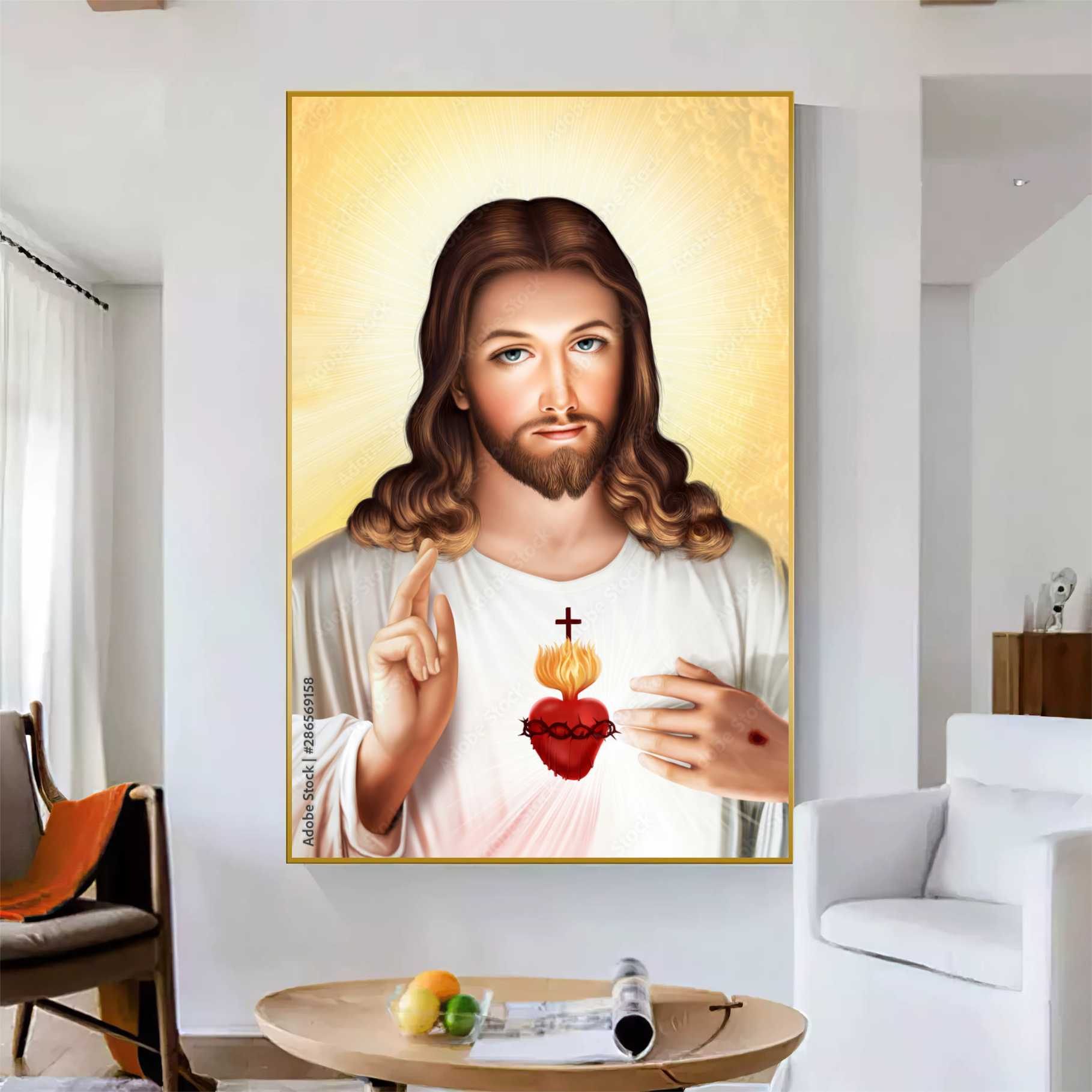 QUADRO CANVAS CORAÇÃO DE JESUS - 130X90
