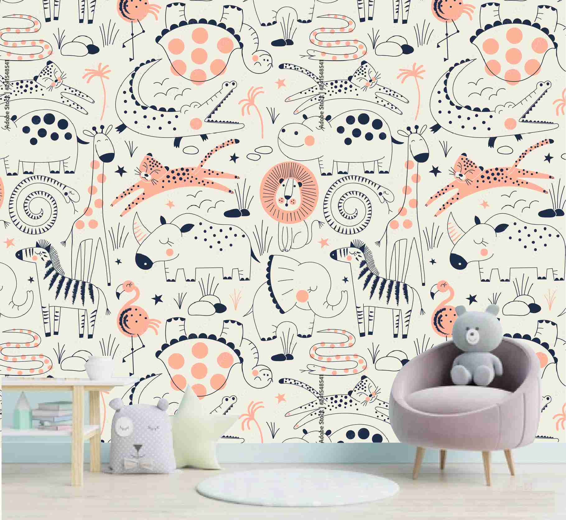 PAPEL DE PAREDE INFANTIL SAFARI