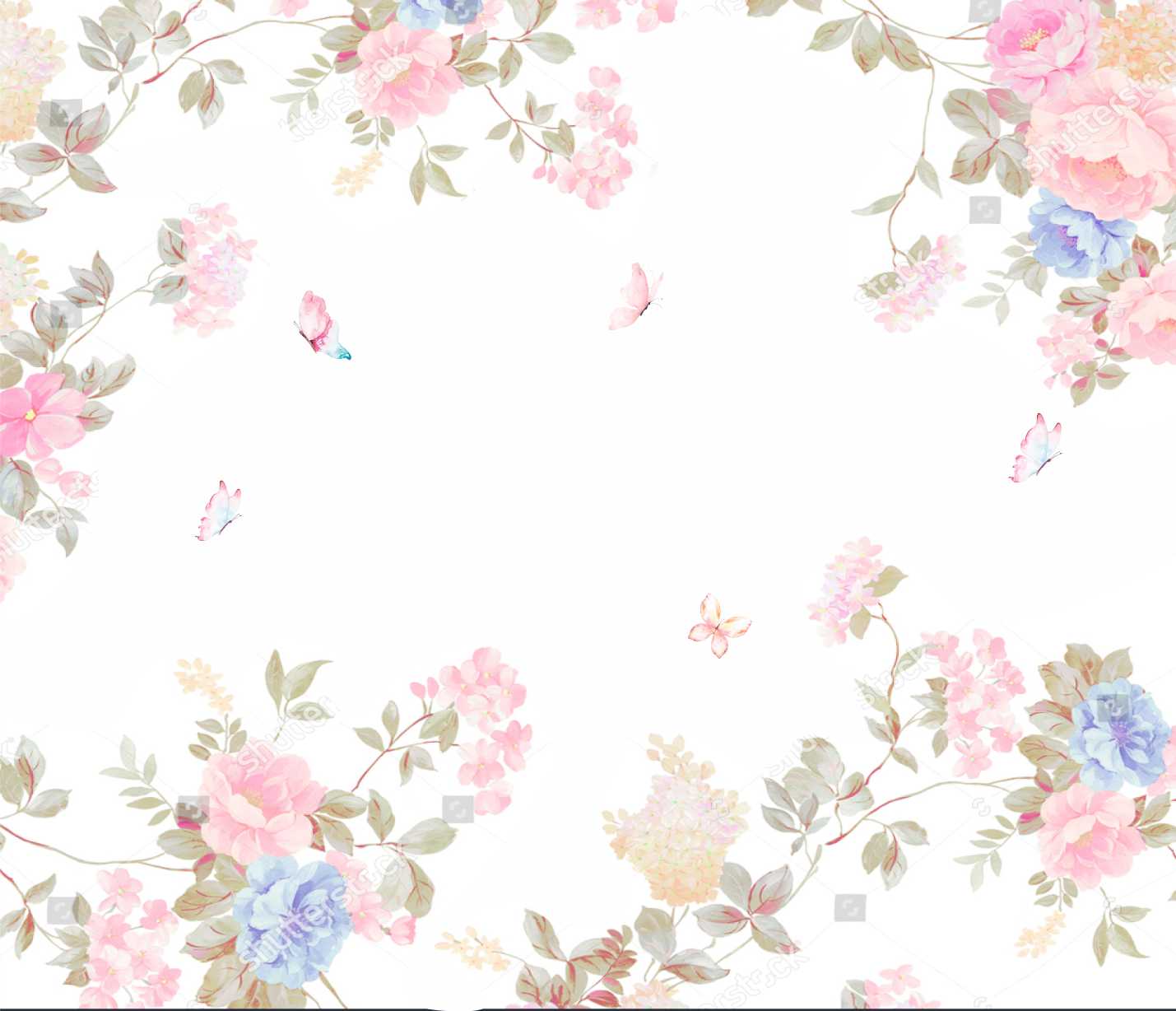 PAPEL DE PAREDE FLORES E ROSAS AQUARELAS