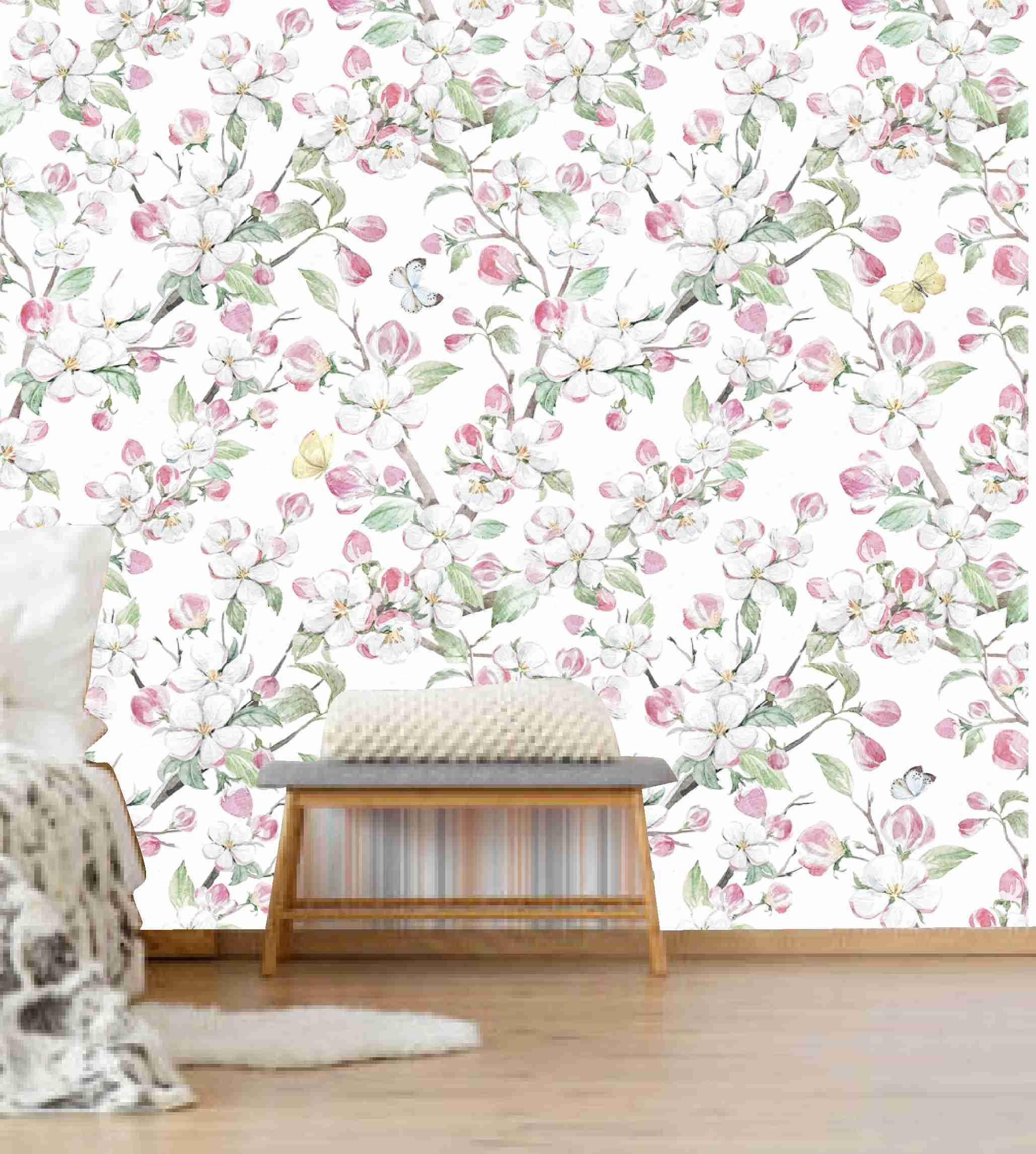 PAPEL DE PAREDE FLORES ROSAS