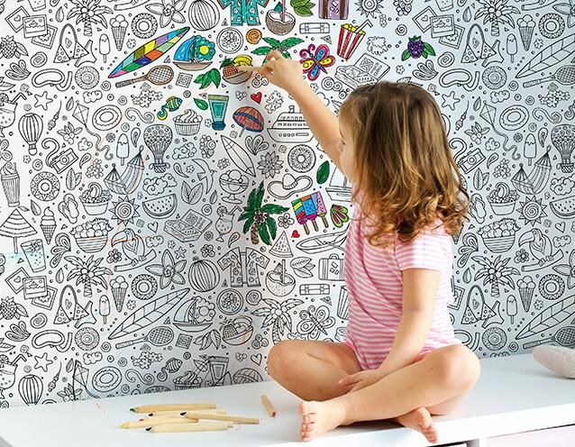 PAPEL DE PAREDE PARA COLORIR - TEMAS VARIADOS