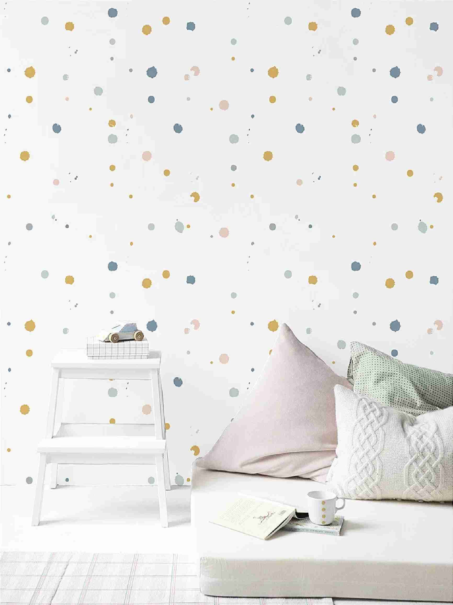 PAPEL DE PAREDE BOLINHAS POA COLORIDO