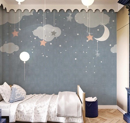 papel de parede nuvens com estrelas ceu