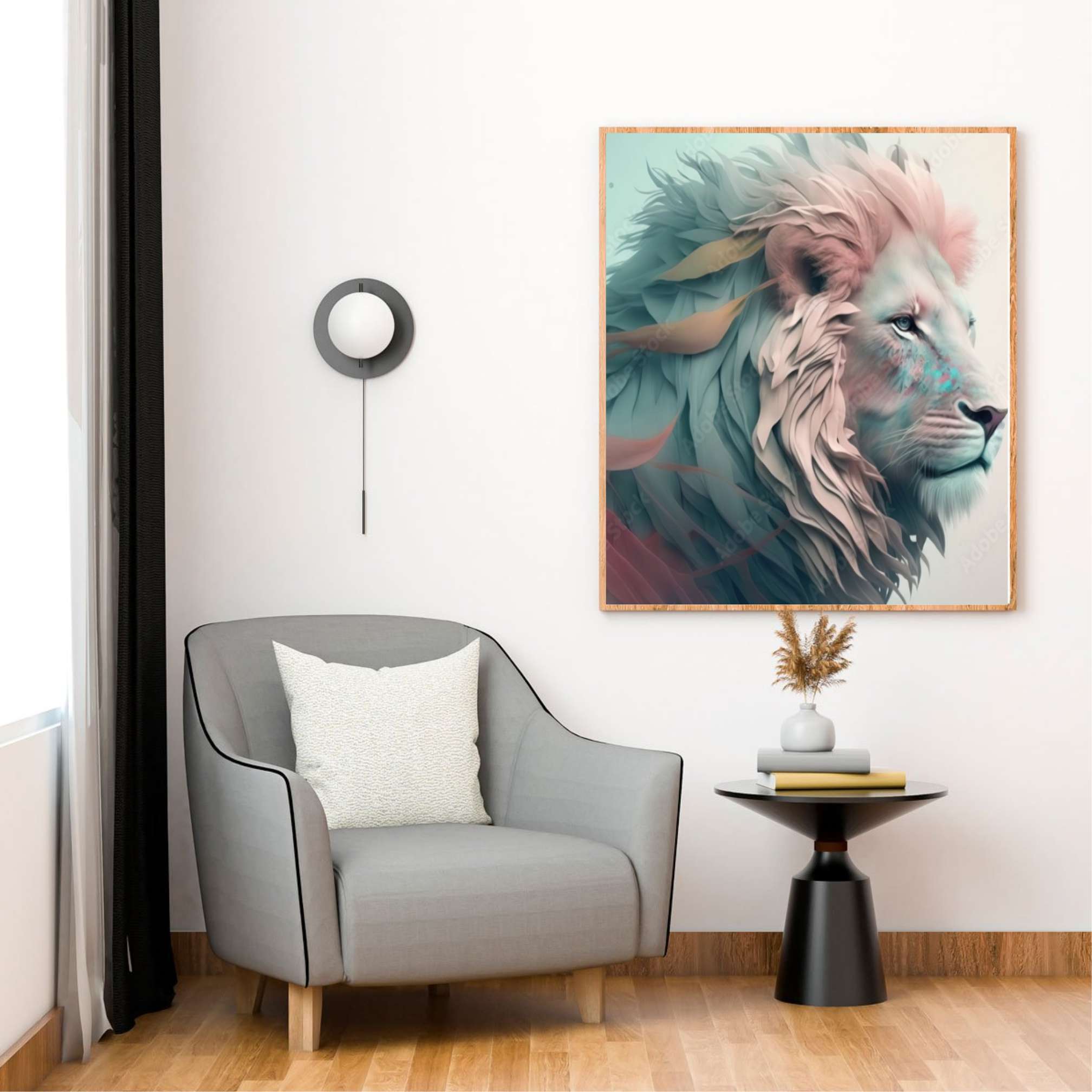 QUADRO LEÃO EFEITO 3D