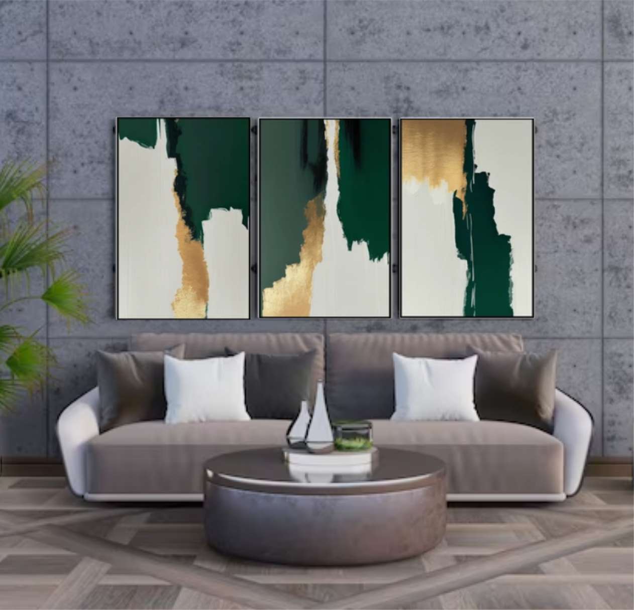QUADRO PERSONALIZADO ABSTRATO TONS DE VERDE AQUARELA