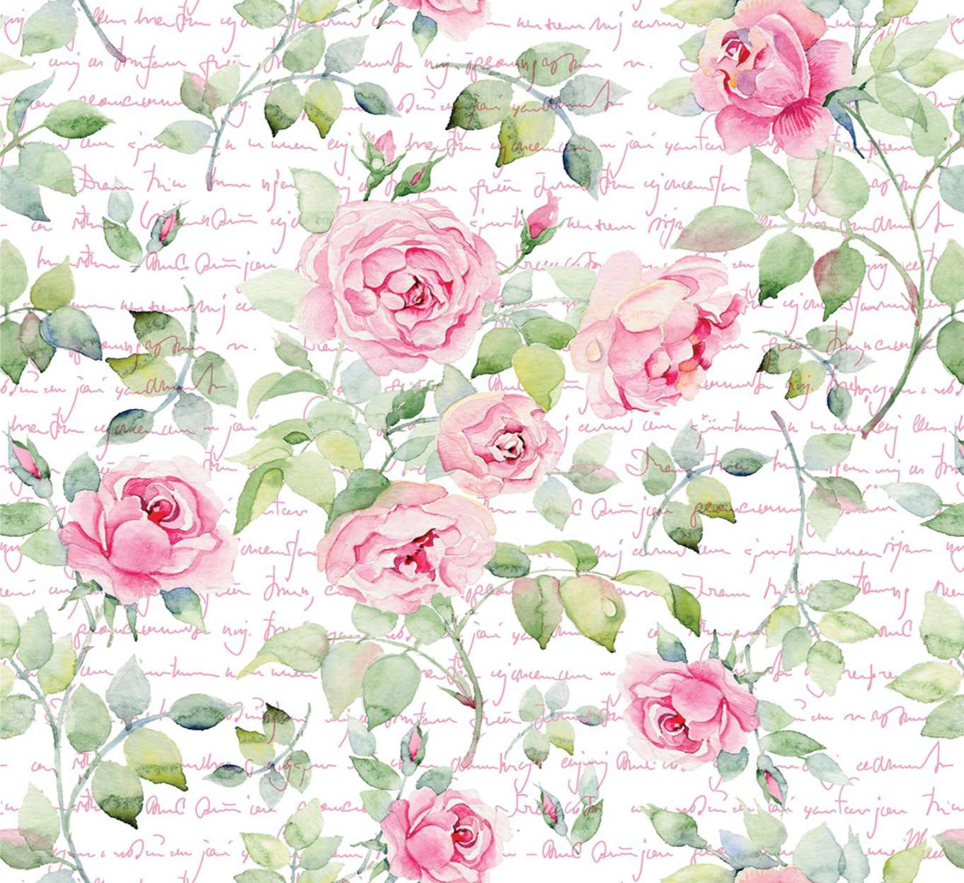 PAPEL DE PAREDE FLORES ROSAS AQUARELA