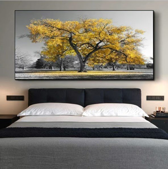 QUADRO CANVAS ARVORE AMARELA