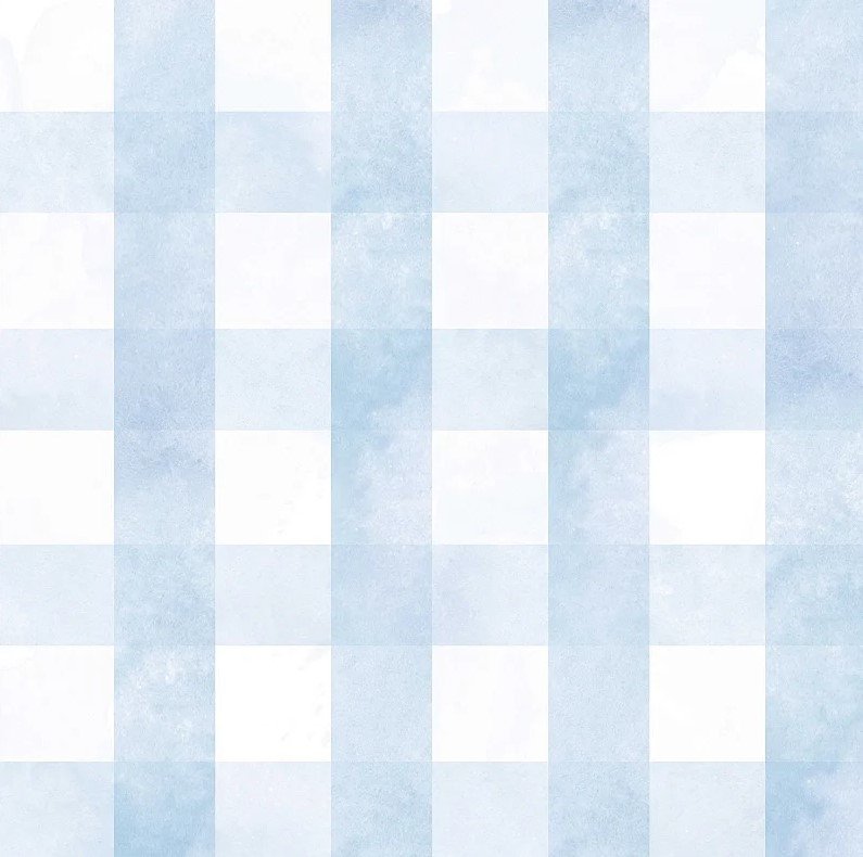 Papel de Parede Vichy xadrez Aquarelado azul
