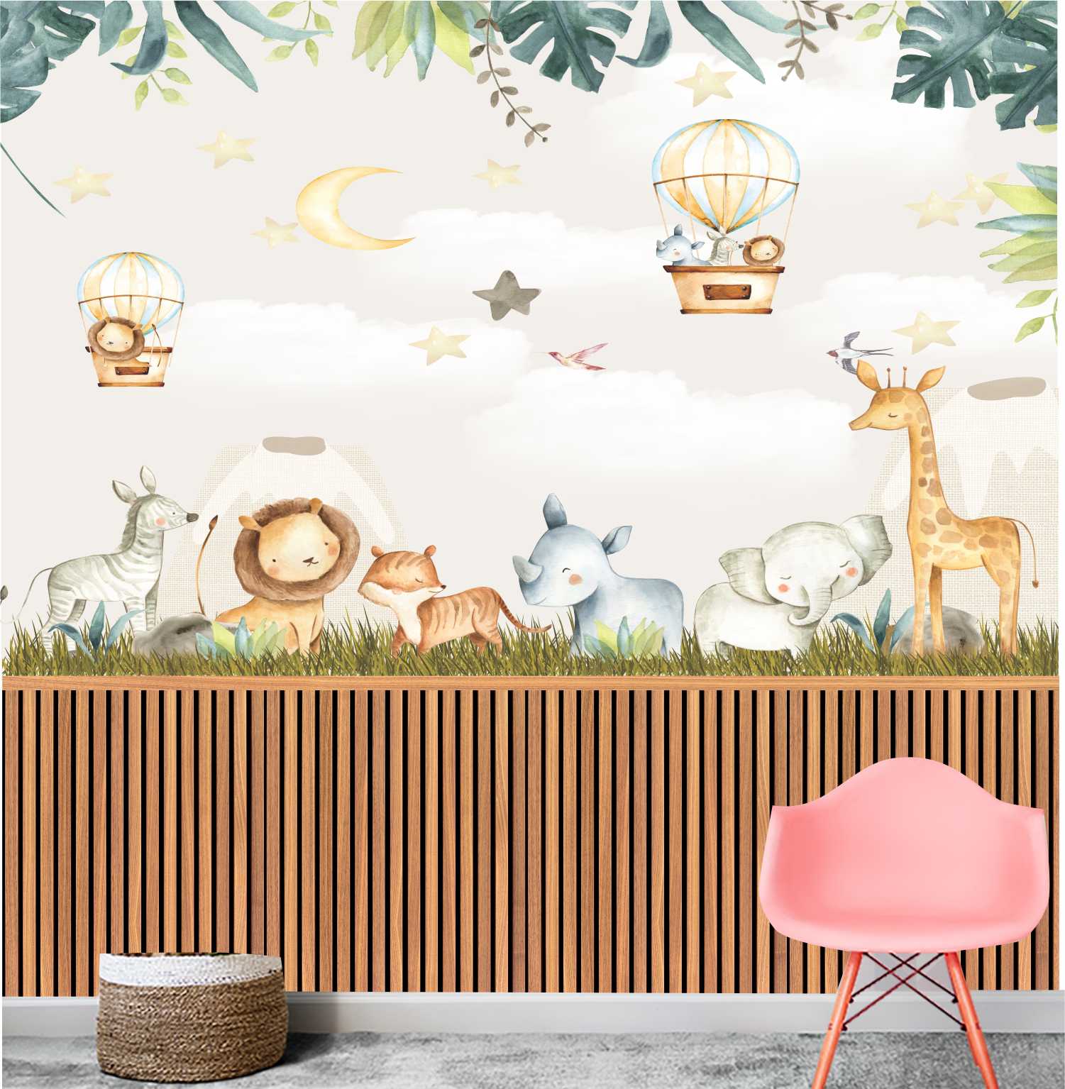 PAPEL DE PAREDE SAFARI COM PAINEL RIPAS