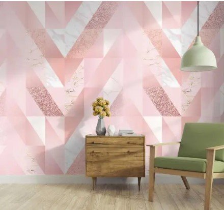PAPEL DE PAREDE LAVAVEL CHEVRON ROSA ABSTRATO