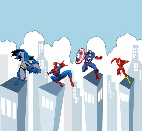PAPEL DE PAREDE HEROIS NA CIDADE