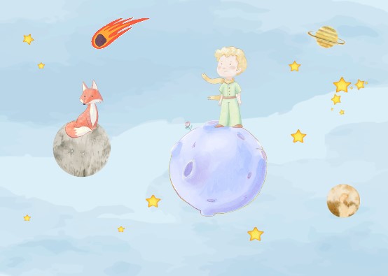 PAPEL DE PAREDE PEQUENO PRINCIPE AQUARELA