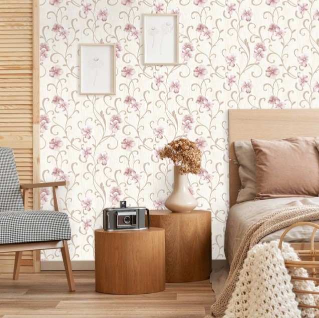 PAPEL DE PAREDE FLORES ROSAS FLORAL