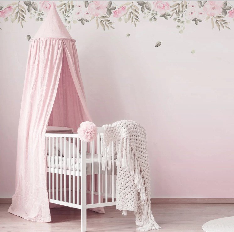 PAPEL DE PAREDE DEGRADE ROSA COM FLORAL
