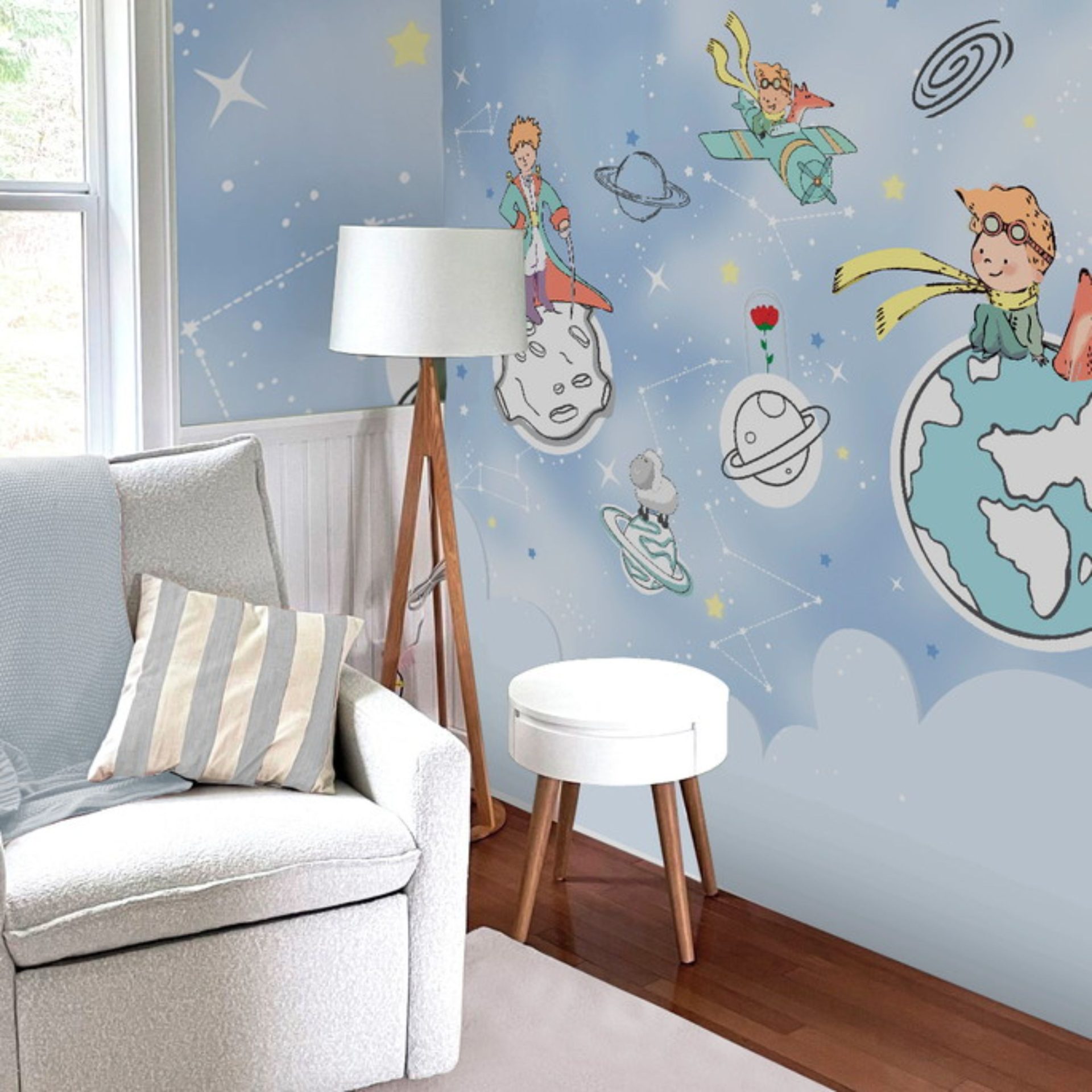 PAPEL DE PAREDE PEQUENO PRINCIPE E PLANETAS