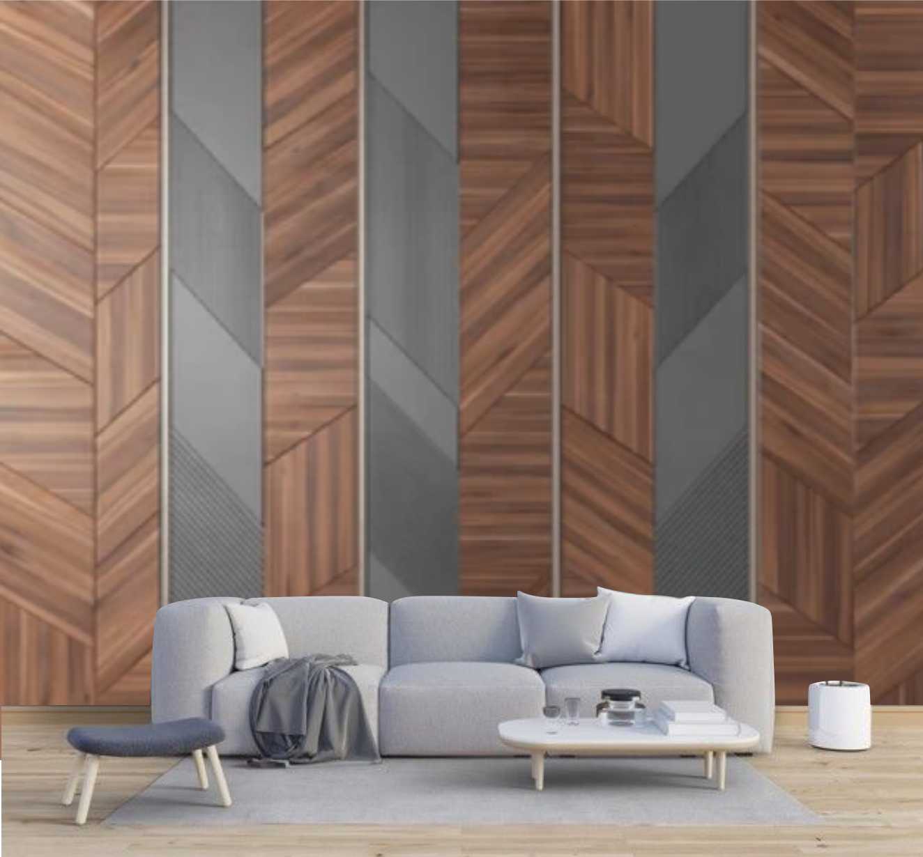 PAPEL DE PAREDE MADEIRA EFEITO 3D